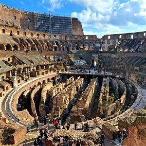 Entire floor from second level Colosseum Rome Italy