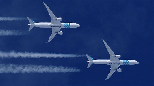 Boeing 787-9 Dreamliner SU-GES EgyptAir Frankfurt to Cairo (35000 ft.)