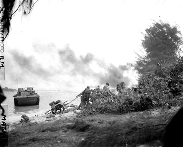 Green Beach 2 scene at 0840, D-Day.