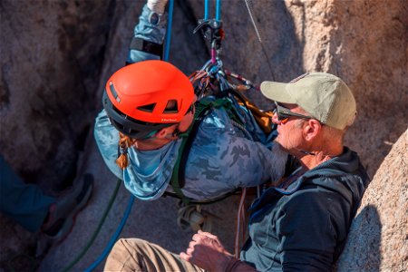 Adaptive Climbing Instructor Gives Advice photo