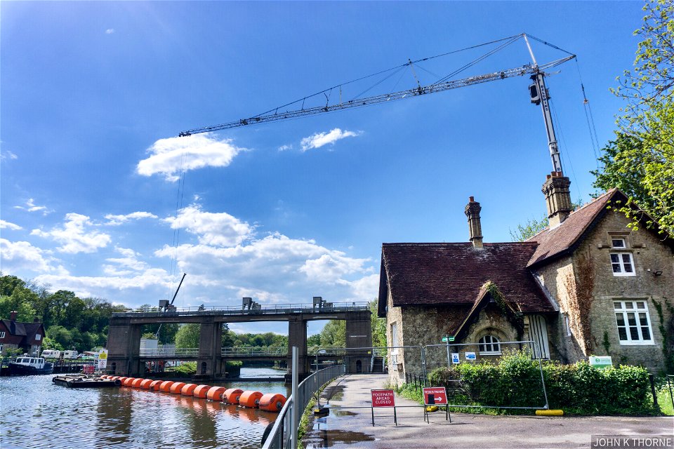 BIG CRANE  Allington Lock. New Generator going in.