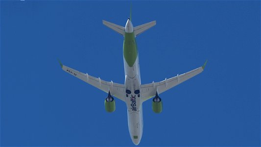 Airbus A220-300 (Bombardier CSeries CS300) YL-CSA Air Baltic from Jerez (6700 ft.)