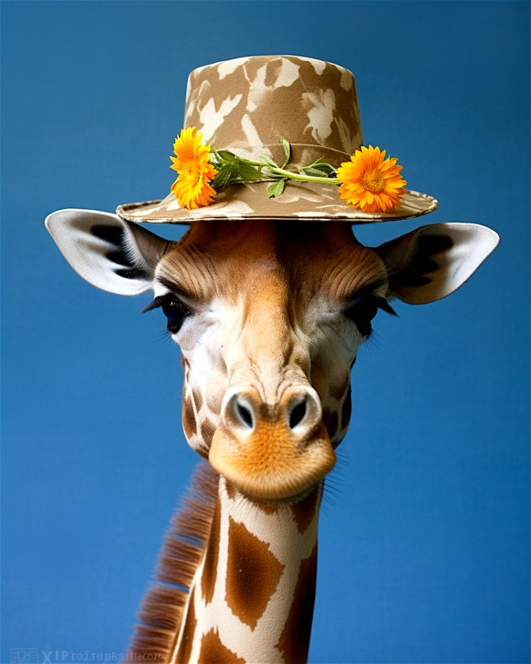 'Giraffe in a Summer Hat' photo