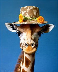 'Giraffe in a Summer Hat' photo