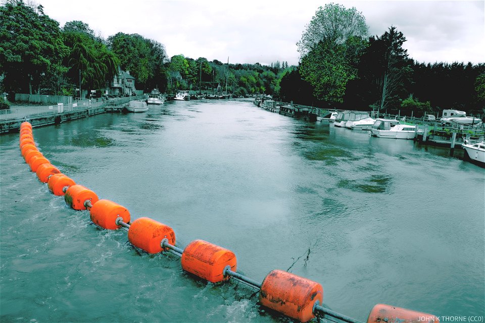 Fast flowing water River Medway Allington