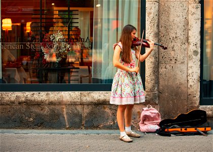 Violin street performer - Zagreb photo