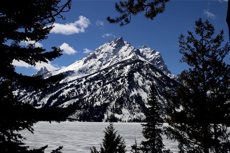 Teewinot from the Jenny Lake Overlook in the Spring photo