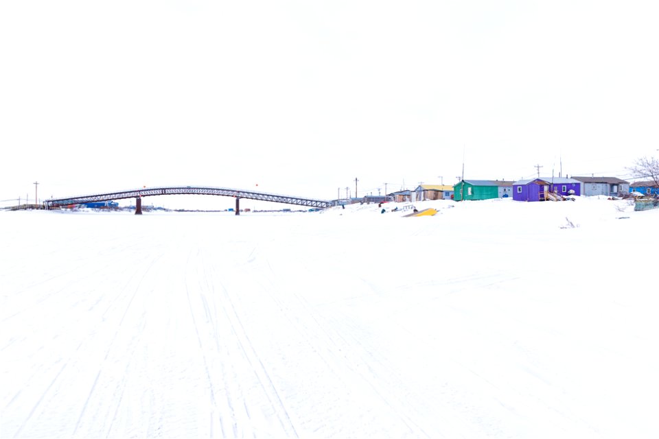 Selawik village and the Rainbow Bridge.