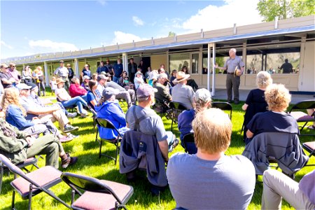 Yellowstone flood event 2022: Superintendent, Cam Sholly, speaks to employees at Mammoth employee meeting photo