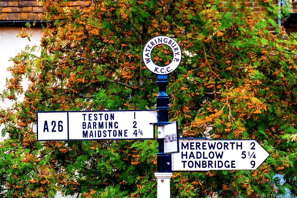 Wateringbury Crossroads Sign post.