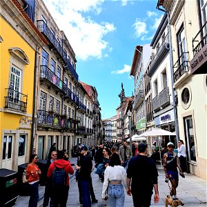 Shipping street Porto Portugal photo