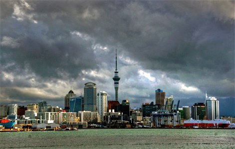 Auckland under clouds. photo