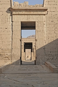 Huge entrance archeological symbols photo
