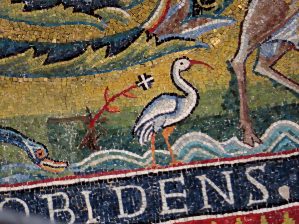 Ibis in Mosaic Basilica of St Clement Rome Italy
