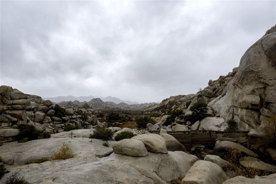 Haze and rain over Barker Dam photo