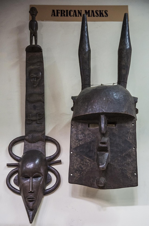 Masks polished wood