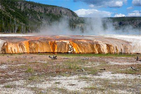 Thermophiles in runoff from Sunset Lake at Black Sand Basin photo