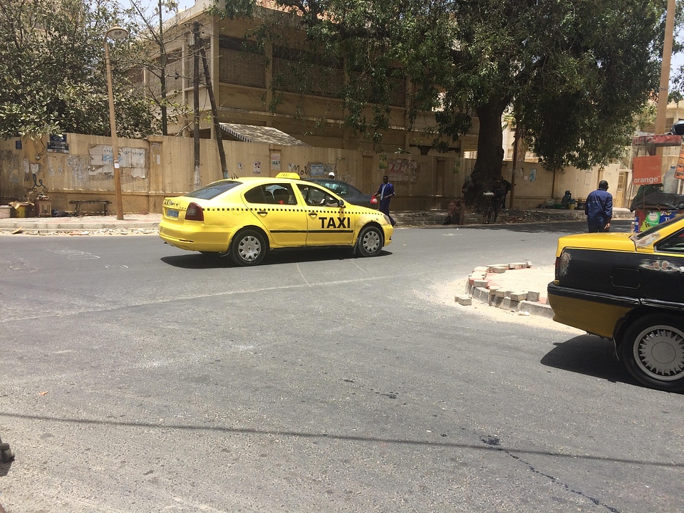 Cityscape cars taxi