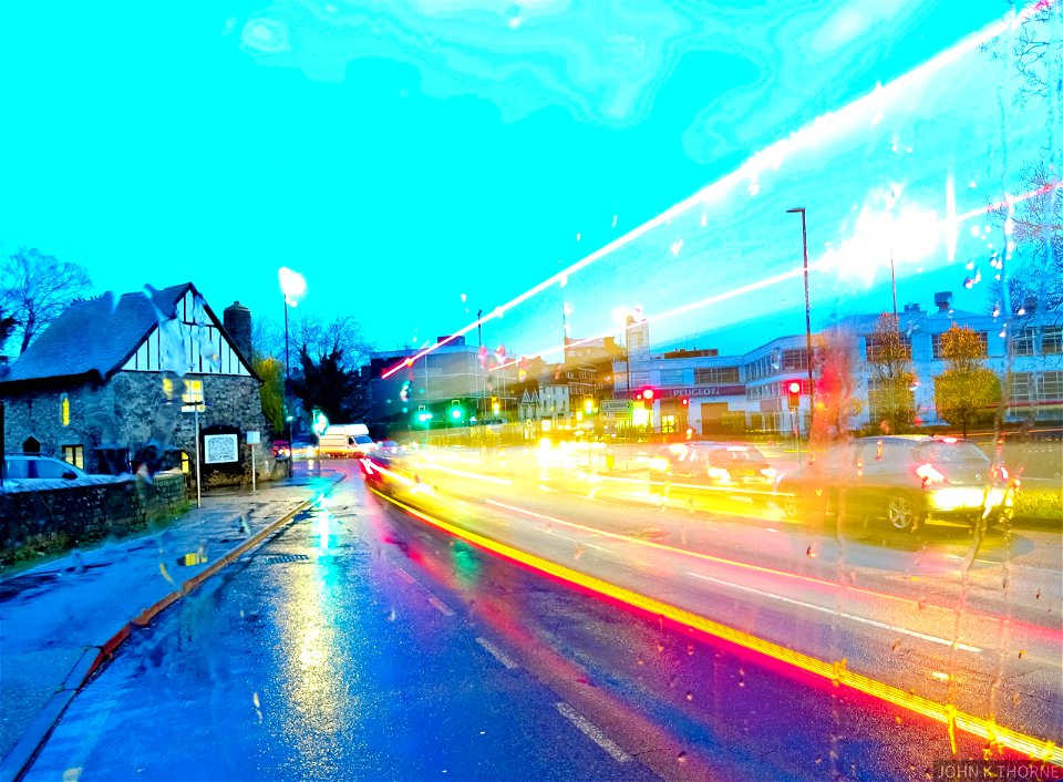 Double Decker Bus going past
