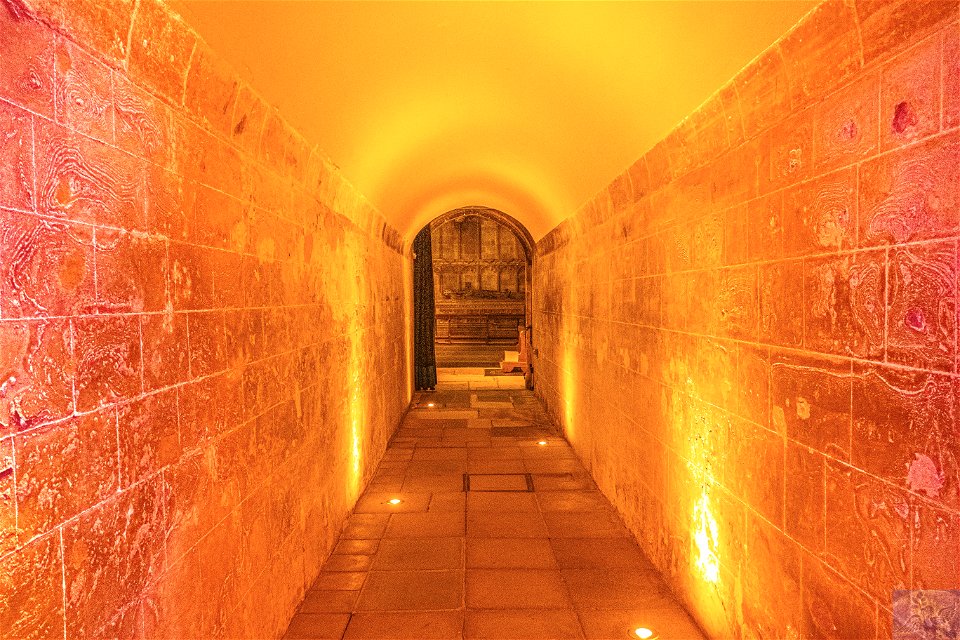 Canterbury Cathedral Tunnel. It was built to enable 15th Century pilgrims to visit the site without disturbing the cathedral's monks.