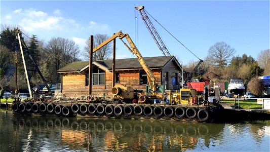 Salvage Barge River Medway. Allington Marina
