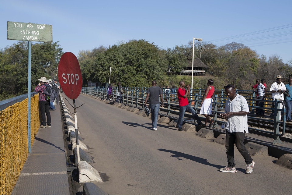 People tourists bridge
