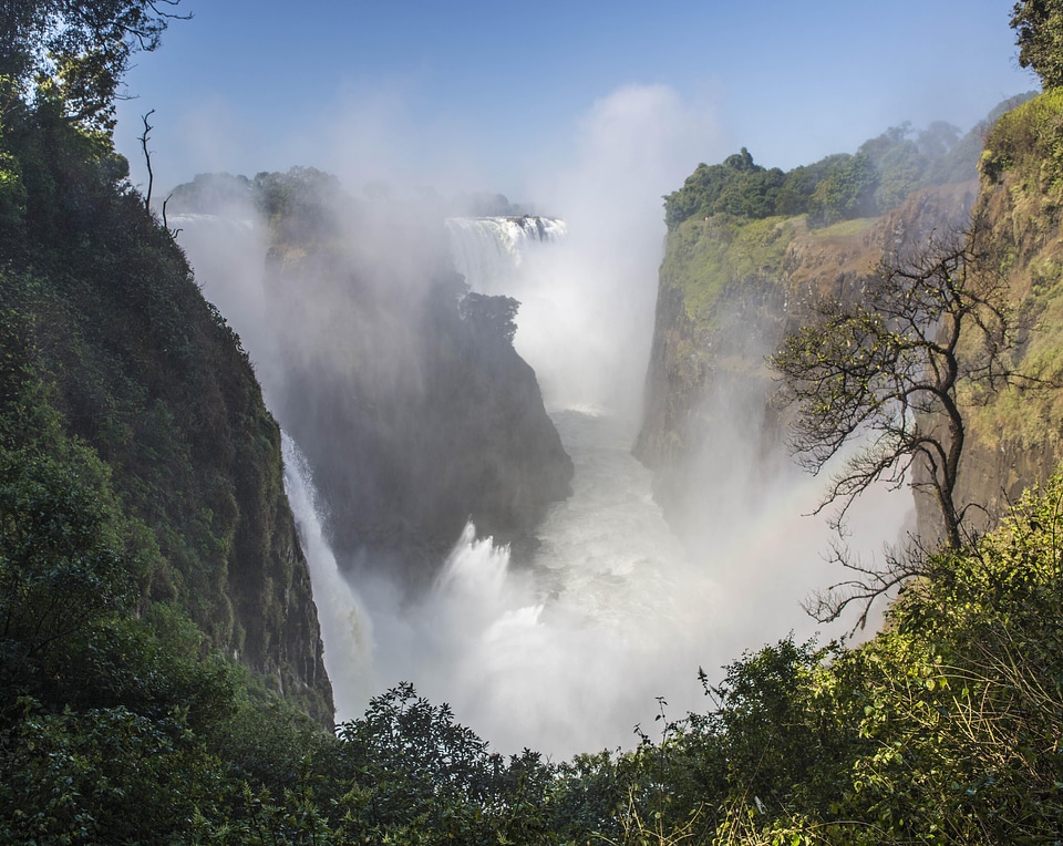 Landscape waterfall running water