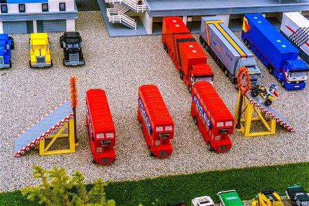 Jumping over 3 double decker buses on a Lego motorcycle!