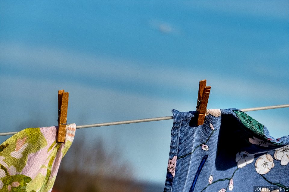 The washing is out on the line.