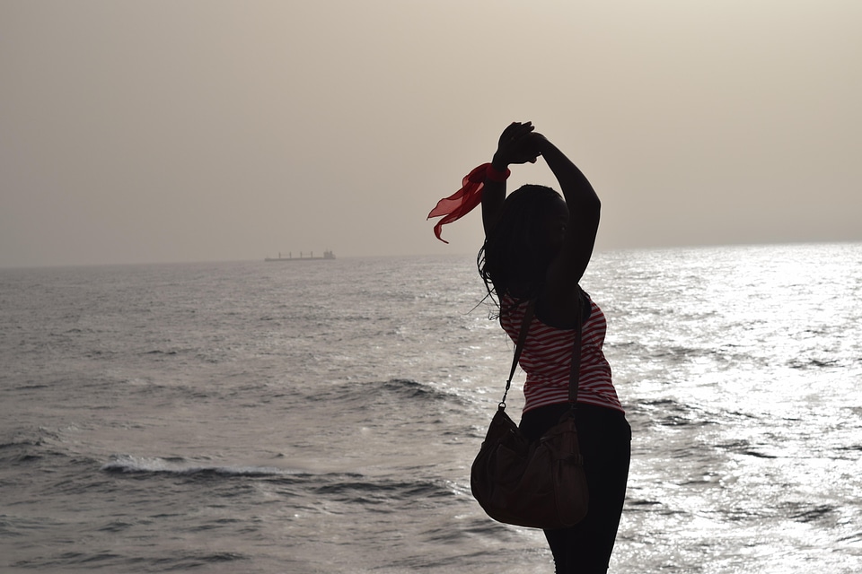 Landscape woman sea