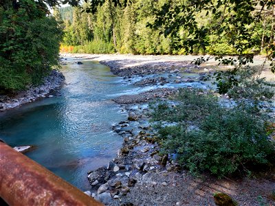 Sauk River from the Clear Creek Bridge, Mt. Baker-Snoqualmie National Forest. Photo by Anne Vassar Sept. 13, 2021. photo