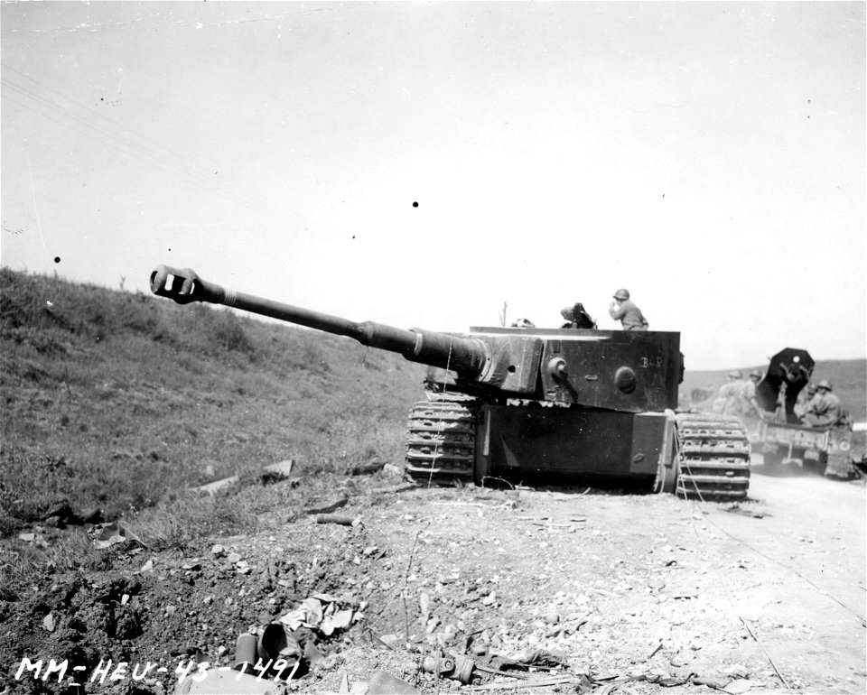 SC 171649 - A German Mark VI tank that was knocked out by Hurricane Bombers. Beja, Tunisia. 23 April, 1943.
