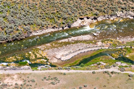 Yellowstone flood event 2022: Boiling River and new Gardner River channel photo