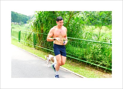 Running with your friends or pet is an enjoyable workout photo
