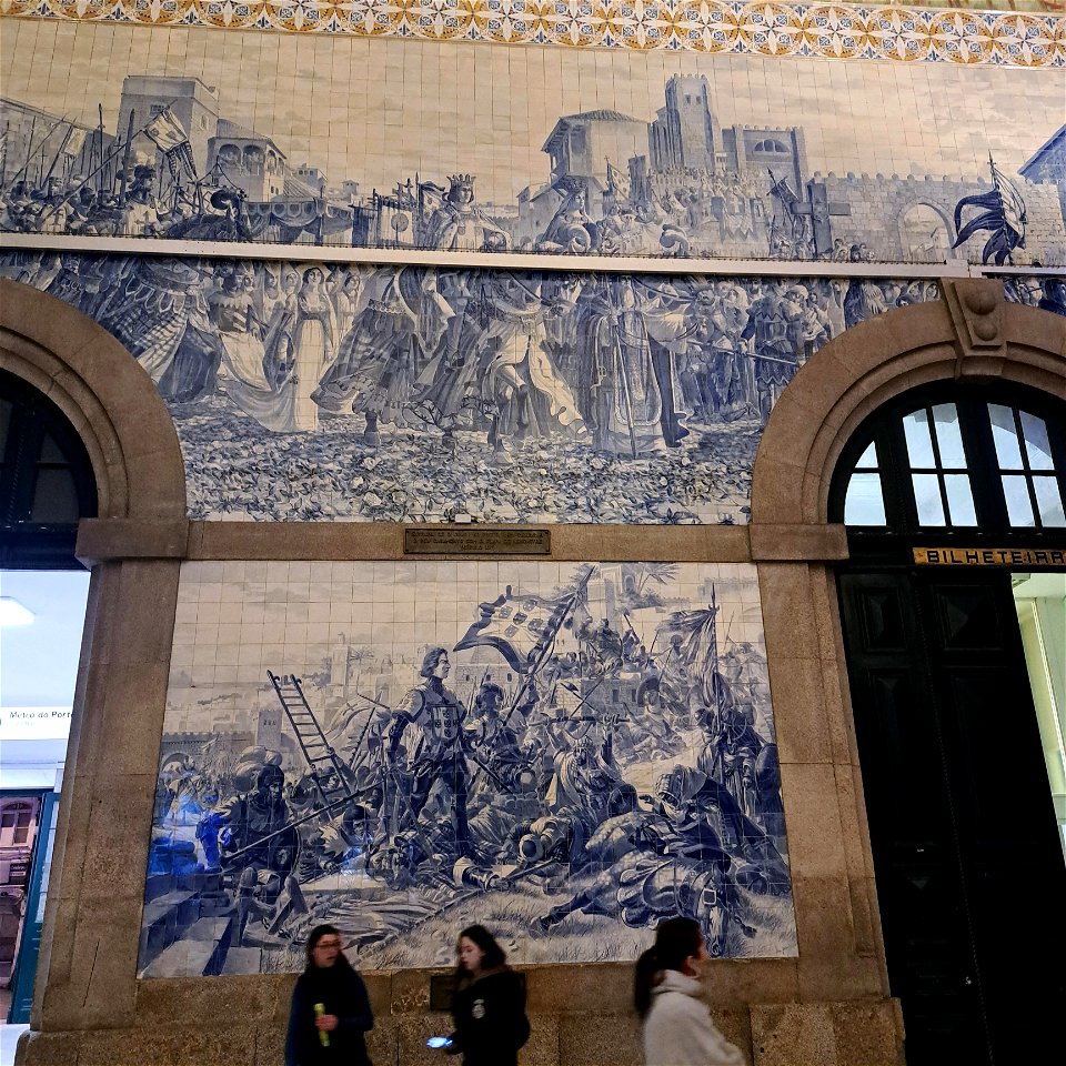 Tile Murals Sao Bento Train station Porto Portugal