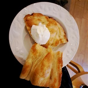 Blanca bread and burata Rome Italy