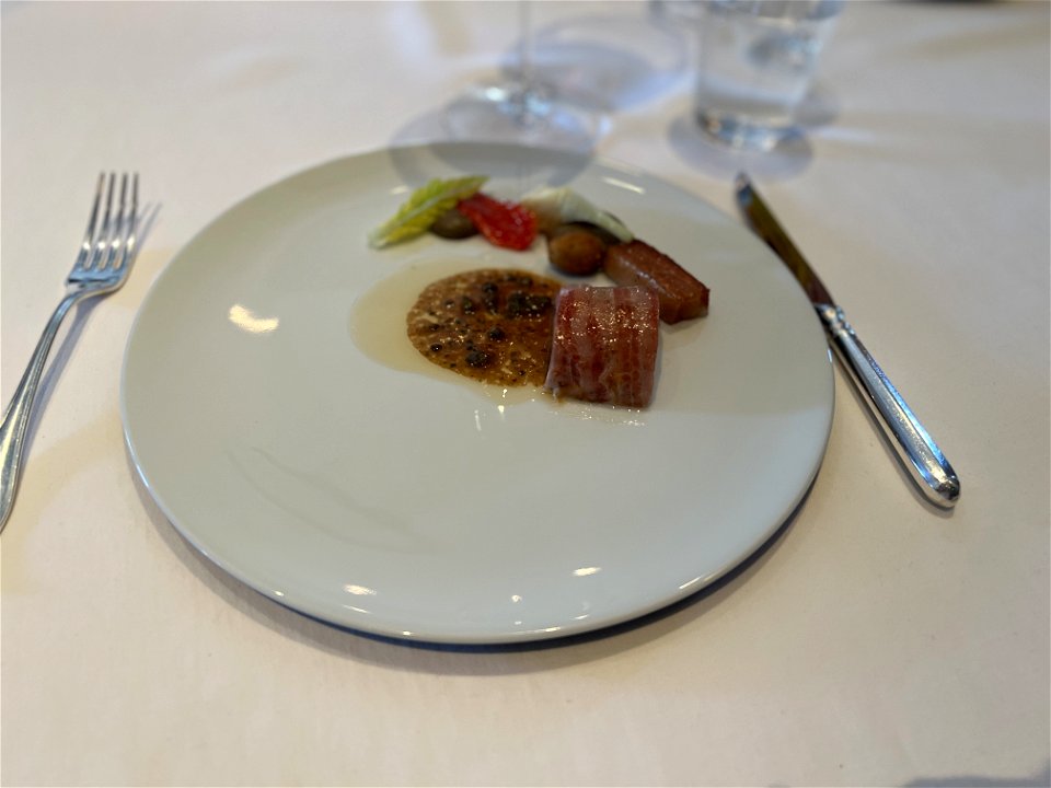 "Chateaubriand" of Marcho Farms Veal, Stuffed Jacobsen Orchards Crab Apple, Garden Turnips, La Ratte Potato Puree and Whole Grain Mustard Sauce