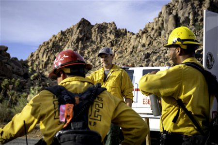 Wildland fire crew near Quail Mountain photo