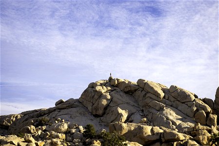 Visitor on rock formation photo