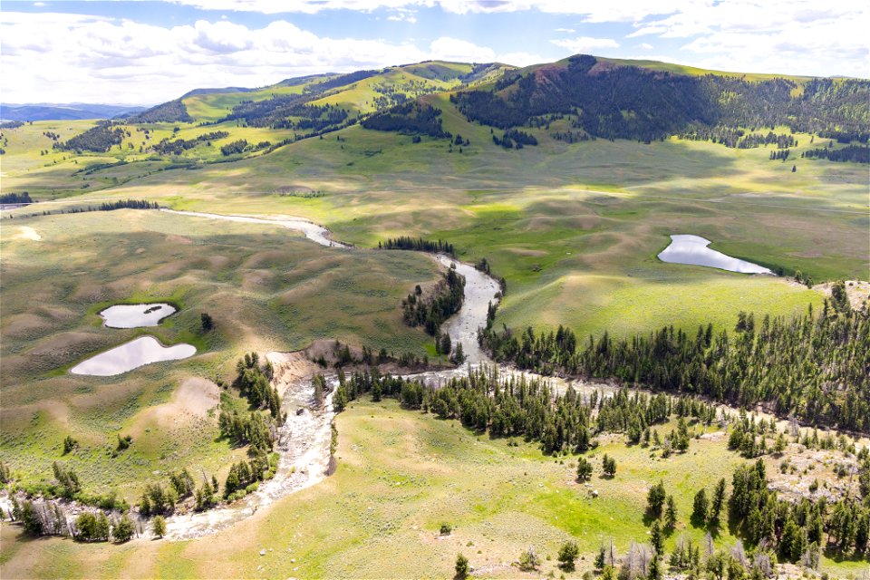 Yellowstone flood event 2022: Confluence of Lamar River and Slough Creek (after)