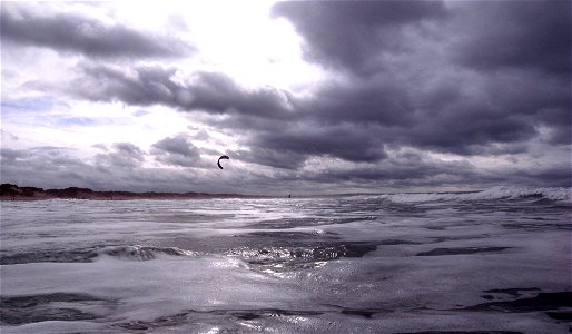 Kiteboarding, Waves, Saunton Sands Beach, Braunton, North Devon, UK   4th Oct 2022  Sea&Sea DX-2G photo