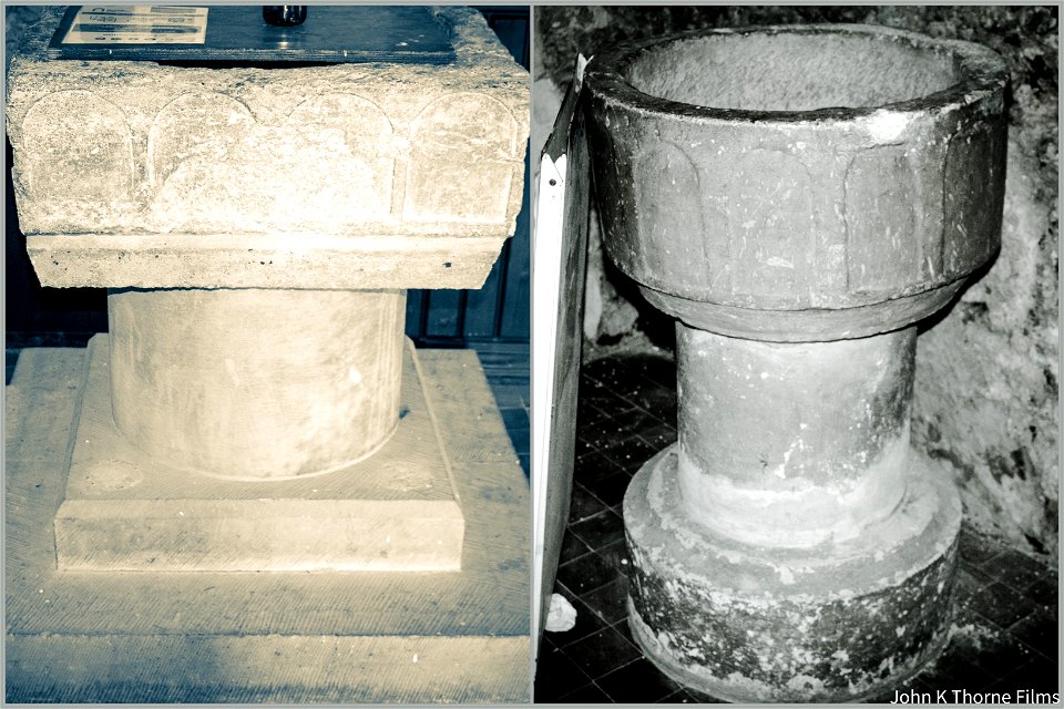 The Church of St Mary Burham Kent. The church contains two Norman Fonts.