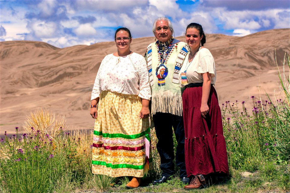 Morgan Dawn Allen, Ute Elder Roland McCook, and Morgan's Daughter