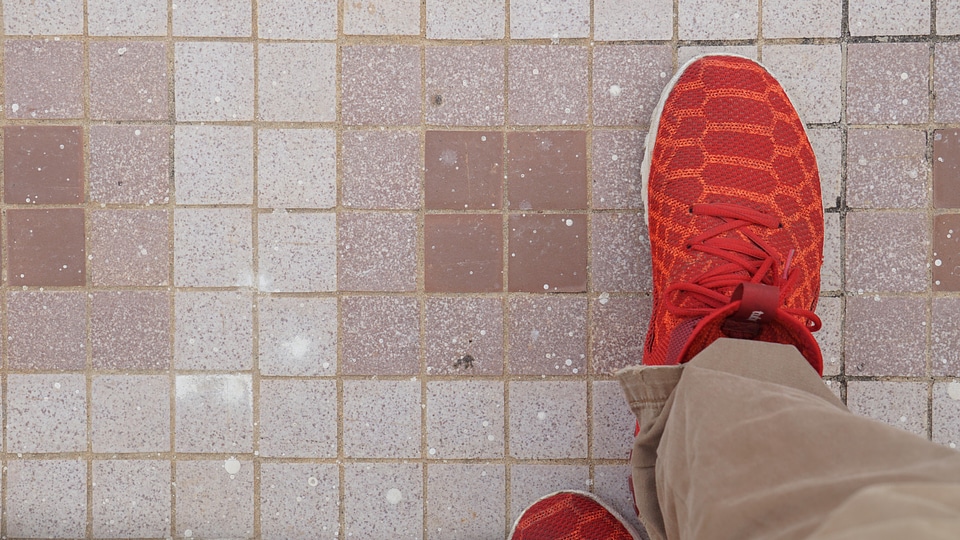 Shoes tiled floor tiles photo