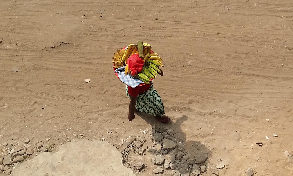 Woman street vendor banana