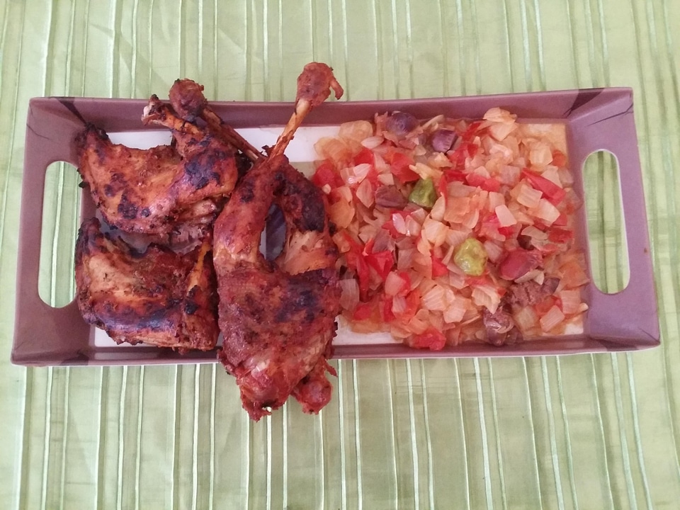 Food lunch braised chicken