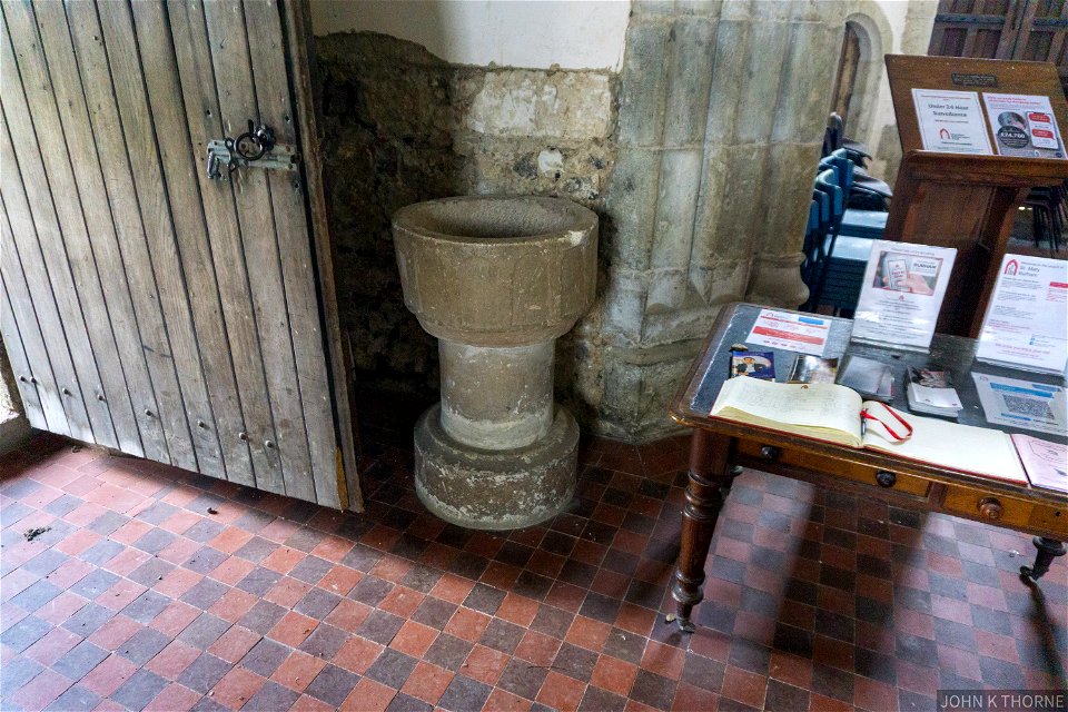 CHURCH OF ST MARY THE VIRGIN Grade 1 Listed Building. The Two Fonts.