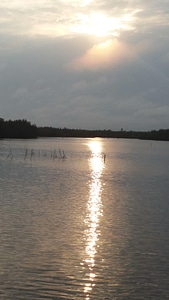 Landscape sunset lake