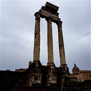 Columns of Temple of Castor and Pollux Roman Forum Rome Italy photo