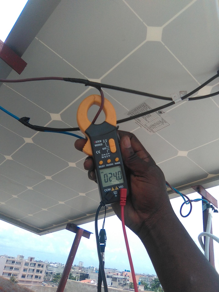 Electrician solar panels meter